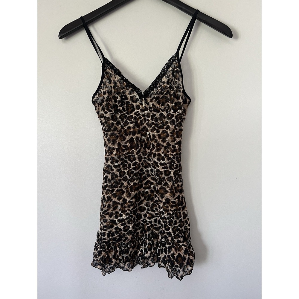 Victoria's Secret Camisole Women S Brown Excellent Leopard Mesh Lace Lingerie
